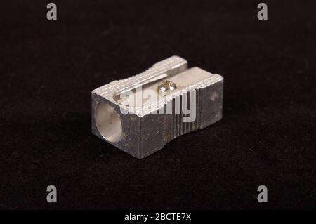 It is pencil sharpener isolated on the black background Stock Photo