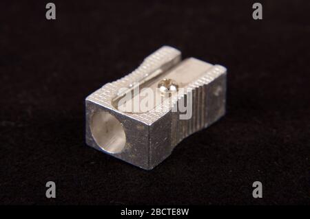 It is pencil sharpener isolated on the black background Stock Photo