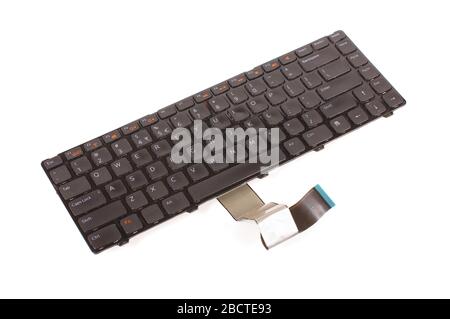 The replacement of laptop keyboard  isolated on the white background Stock Photo