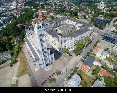 Aerial view of Christ's resurrection church in Kaunas, Lithuania Stock Photo