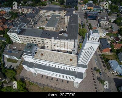 Aerial view of Christ's resurrection church in Kaunas, Lithuania Stock Photo