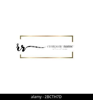 RR Initial Letter handwriting logo hand drawn template vector, logo for beauty, cosmetics, wedding, fashion and business Stock Vector