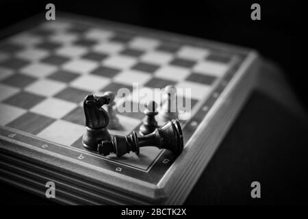 Chess in checkmate position Stock Photo