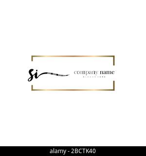 SI Initial Letter handwriting logo hand drawn template vector, logo for beauty, cosmetics, wedding, fashion and businesssi Stock Vector