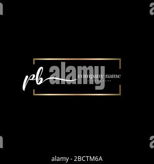 PB Initial Letter handwriting logo hand drawn template vector, logo for beauty, cosmetics, wedding, fashion and business Stock Vector