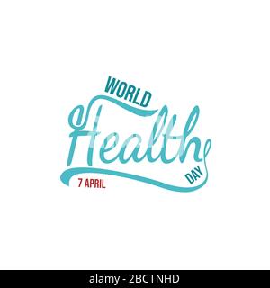World health day vector illustration. World Health Day vector typography lettering logo design vector Stock Vector