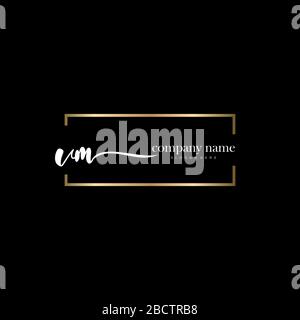 VM Initial Letter handwriting logo hand drawn template vector, logo for beauty, cosmetics, wedding, fashion and business Stock Vector