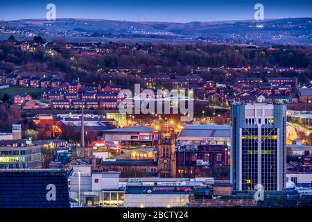 Aerial View Of Blackburn Town Centre - Victoria Centre And Waves Water ...