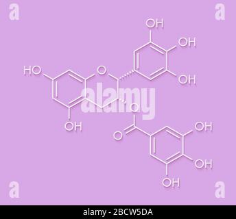 Epigallocatechin gallate (EGCG) green tea polyphenol molecule. Has ...