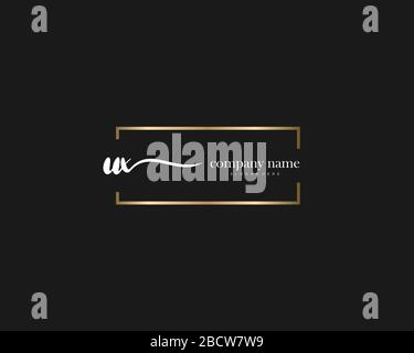UX Initial Letter handwriting logo hand drawn template vector, logo for beauty, cosmetics, wedding, fashion and business Stock Vector