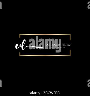 VL Initial Letter handwriting logo hand drawn template vector, logo for beauty, cosmetics, wedding, fashion and business Stock Vector