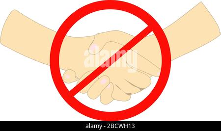 hands crossed out. Touch prohibition sign. Virus protection concept. Pandemic. Motivational poster. Covid 19. Stock Vector