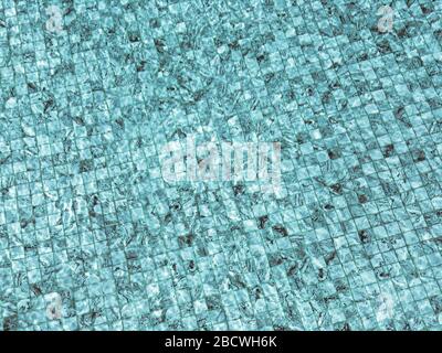 swimming pool bottom caustics ripple and flow with waves background. Stock Photo