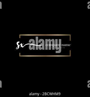 SX Initial Letter handwriting logo hand drawn template vector, logo for beauty, cosmetics, wedding, fashion and business Stock Vector