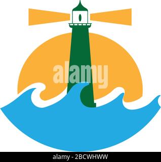 mercusuar. lighthouse icon logo illustration Stock Vector