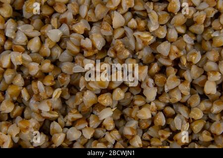 Buckwheat pattern close up. Buckwheat texture. Stock Photo