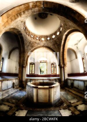 Entrance room for the hammam (Turkish bath) of Beiteddine Palace, Beiteddine, Mount Lebanon, Lebanon, Middle East, color Stock Photo