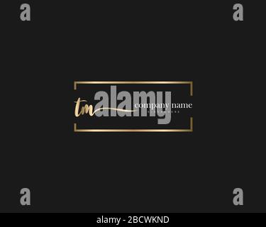 TM Initial Letter handwriting logo hand drawn template vector, logo for beauty, cosmetics, wedding, fashion and business Stock Vector