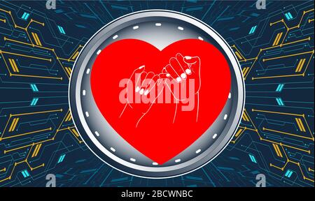 Love Promise on Abstract Digital Background Stock Vector