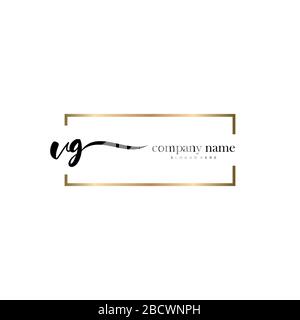 VG Initial Letter handwriting logo hand drawn template vector, logo for beauty, cosmetics, wedding, fashion and business Stock Vector