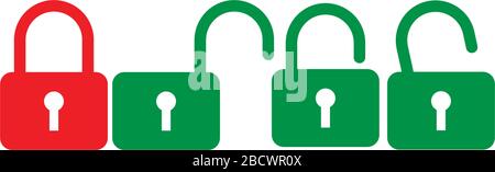 lock and unlock set icon illustration Stock Vector