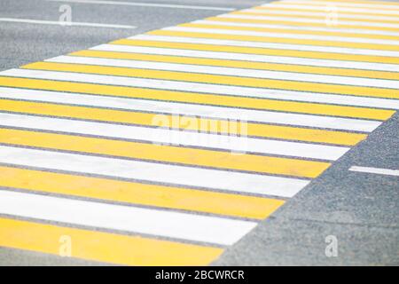 Zebra crossing painted on the asphalt traffic information Stock Photo