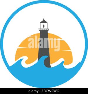 mercusuar. lighthouse icon logo illustration Stock Vector
