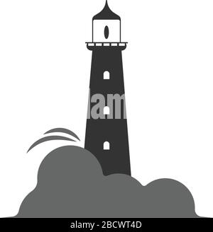mercusuar. lighthouse icon logo illustration Stock Vector