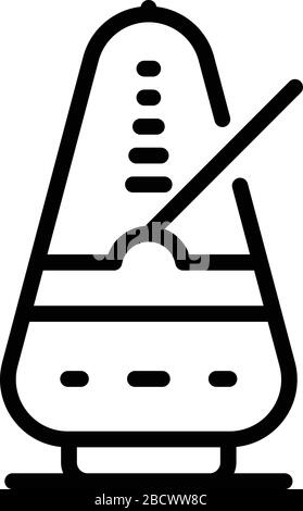 Metronome icon, outline style Stock Vector