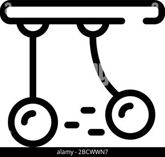 Pendulum gravity experiment icon, outline style Stock Vector