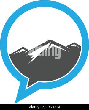 Mountain Bubble chat icon message, Chat fast speech talk chatting communication. Stock Vector