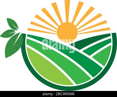 Agriculture Logo. leaf logo design, eco-friendly concept Stock Vector