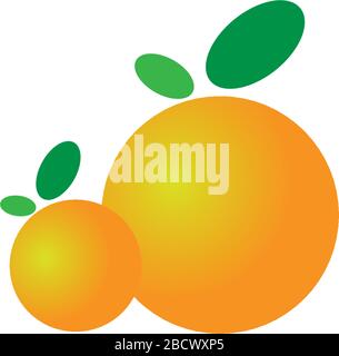 Orange fruit icon logo illustration template Stock Vector Image & Art ...