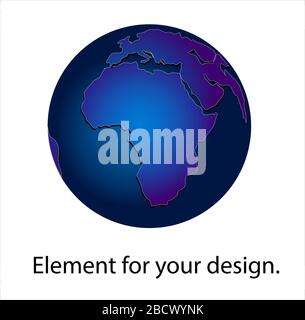 Planet earth on a white background. The planet is night. Vector illustration isolated on white background.. Stock Vector