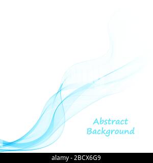 blue abstract wave. vector curved lines Stock Vector