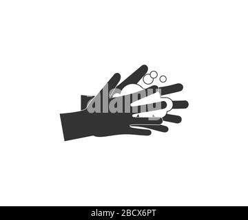 Hand washing icon. Vector illustration, flat design. Stock Vector