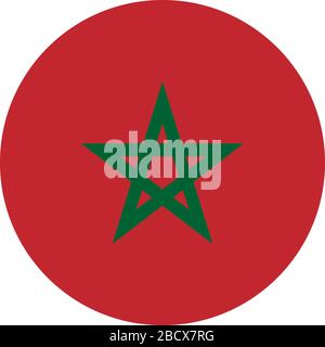 Morocco national flag vector graphics illustration. Perfect for Sticker, sign, label, icon, button etc. Stock Vector