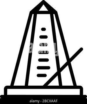 Classic metronome icon, outline style Stock Vector