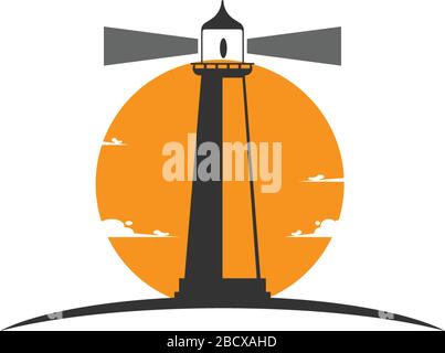 mercusuar. lighthouse icon logo illustration Stock Vector