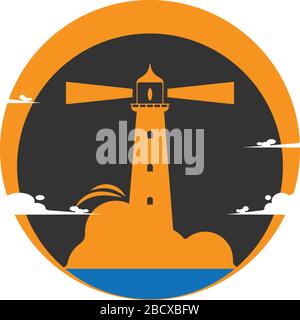 mercusuar. lighthouse icon logo illustration Stock Vector