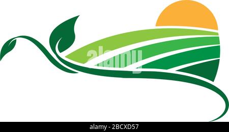 Agriculture Logo. leaf logo design, eco-friendly concept Stock Vector