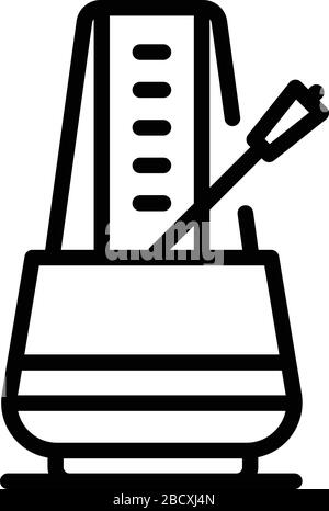 Music metronome icon, outline style Stock Vector