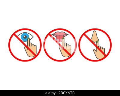 Avoid touching your face. Vector illustration, flat design. Stock Vector