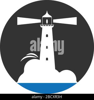 mercusuar. lighthouse icon logo illustration Stock Vector
