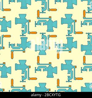 Meat grinder pattern seamless. hasher background . mincer vector texture Stock Vector