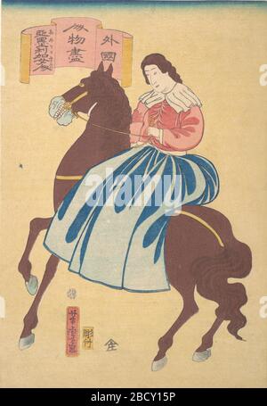 日本語 外國人物盡亞墨利加女人english Gaikoku Jimbutsu Zukushi Amerika Nyonin Japan Woodblock Print Prints 1st Month 1861 Stock Photo Alamy