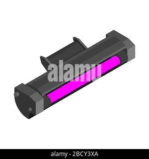 Printer toner cartridge Magenta isolated. ink Laser Jet printer Stock Vector