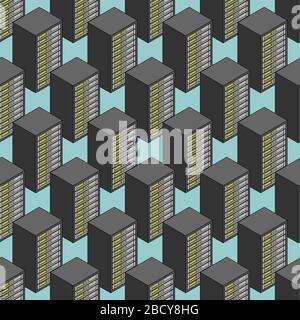 Server pattern seamless. Data center background Computer Stock Vector