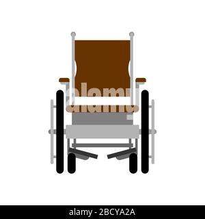 Wheelchair front view isolated. Medical vector illustration Stock Vector