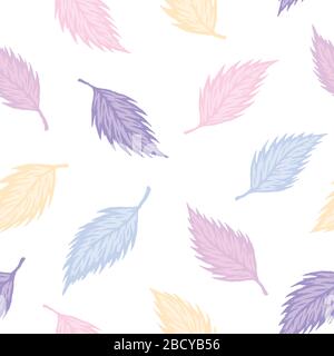 Abstract falling leaves leaf silhouette seamless pattern. Vector illustration for fashion, scrapbook, surface design Stock Vector